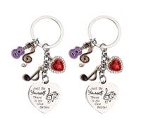 TPTGIAR 2PCS Music Lover Keychain Gifts for Fans, Taylor Quotes Merch Music Gifts for Men Women, Music Inspired Keychain Accessories for Music Lovers Birthday Christmas Valentine's Day