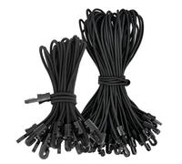 TPTGIAR 30 Pcs Bungee Cords with Hooks, 15/25cm Bungees with Hooks, Multifunctional Tarpaulin Tensioner, Black Tensioning Rubber with Hook for Tarpaulins Tent Net Camping