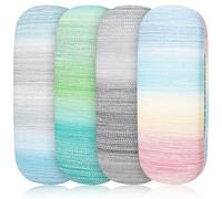 TPTGIAR 4 PCS Hard Glasses Case For Women Men, Leather Glasses Case Hard Shell, Portable Spectacle Cases with Cleaning Cloth for Men Women Children Elderly