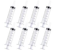 TPTGIAR 8 PCS 60ml Large Syringe, Syringes with Cap, Reusable Plastic Syringes, Individually Wrapped Large Syringe for Measurement Dispensing Refilling Laboratory Experiments