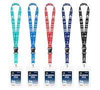 TPTGIAR Cruise Lanyard with Card Holder: 5 Pack Adjustable Lanyards for Neck with Card Holder, Cruise Ship Essentials for Royal Caribbean, Carnival (5 Colors)