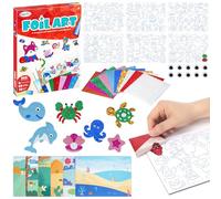 TPTGIAR Foil Art for Kids, Animal Foil Fun, No Mess Art & Craft Activity, Skillmatics DIY Craft Kits for Kids for Girls & Boys Ages 4, 5, 6, 7, 8, 9, Travel Toys