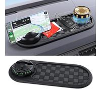 TPTGIAR Multifunction Car Anti-slip Mat: Vehicle-Mounted Anti-Slip Mat, Rotatable Anti Skid Cars Dashboard Pad with Temporary Parking Number, Auto Universal Phone Holder