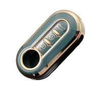 TPU Car Flip Folding Key Case Cover Shell Holder Protecor Keychain 3 Buttons For Fiat 500 For Ducato For Panda For Punto For Gold Car Key Cover(Grey key case)