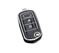 TPU Car Key Case Cover For L&and R&over For Range Rover For Sport LR3 For Discovery 3 Buttons Protected Holder Fob Bag Accessories Car Key Cover Case(S-Black)