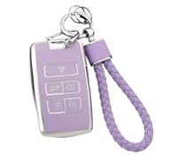 TPU Car Key Case Cover Shell Fob For Land Rover For Range Rover For Discovery 5 Sport 2018 2019(Purple,Set 2)