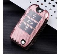 TPU Carbon Fiber Car Flip Key Case Cover Bag Holder Keychain, for Roewe RX5 MG3 MG5 MG6 MG7 for MG ZS GT GS 350 360 750 W5