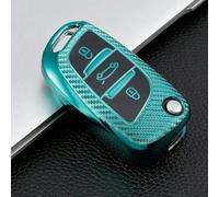 TPU Carbon Fiber Car Flip Key Cover Case Bag Holder Keychain for Peugeot for Citroen C1 C2 C3 C4 C5 DS3 DS4 DS5 DS6