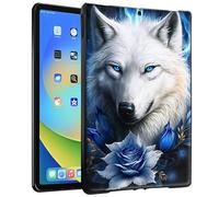 TPU Case for 6" Kindle 10th Generation, 2019 Release & Kindle Signature Edition E-Reader - Slim Fit Shockproof Protective Cover with Bule Rose Wolf Design