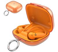 TPU Case for Beats Powerbeats Pro 2 with Keychain,Anti-Lost & Shockproof Protective Cover for Powerbeats Pro2 2025,Durability and Easy Access Headphone Accessories for Men/Women(Transparent Orange