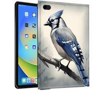 TPU Case for iPad 6th/5th Generation 2018&2017 for iPad 9.7" 2018/2017 - Slim Fit Shockproof Protective Cover with Blue Jay Bird Design for iPad 9.7" 2018/2017