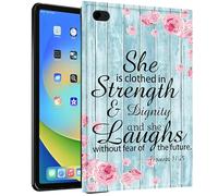 TPU Case for iPad 6th/5th Generation 2018&2017 for iPad 9.7" 2018/2017 - Slim Fit Shockproof Protective Cover with Bible Quote Proverbs 31-25 Design for iPad 9.7" 2018/2017