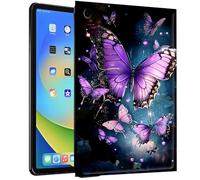 TPU Case for iPad 7th, 8th & 9th Gen 10.2" for iPad Air 3 2019/ iPad Pro 10.5" - Slim Fit Shockproof Protective Cover with Butterfly with Glittering Wings Design for iPad 10.2 & 10.5