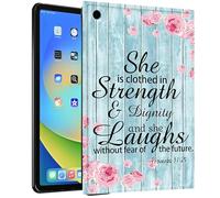 TPU Case for iPad Air3/10.5 2019/7th 10.2 2019/2020 for iPad 9th 2021 - Slim Fit Shockproof Protective Cover with Bible Quote Proverbs 31-25 Design for iPad 10.5"
