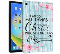 TPU Case for iPad Air3/10.5 2019/7th 10.2 2019/2020 for iPad 9th 2021 - Slim Fit Shockproof Protective Cover with Bible Verses Philippians 4-13 Design for iPad 10.5"