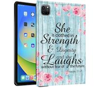 TPU Case for iPad Pro 11 Inch 2022/2021/2020 - Slim Fit Shockproof Protective Cover with Bible Quote Proverbs 31-25 Design for iPad Pro 11" 2022/2021/2020