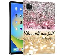 TPU Case for iPad Pro 13 2024 13"/iPad air 13 2024 13" - Slim Fit Shockproof Protective Cover with Christian Bible Psalm 46-5 Design