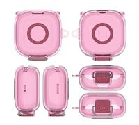 TPU Earphone Case Fit for Anker P31i with Safety Lock and Carabiner TPU Shockproof Cover Anti Drop Earbuds Accessories (Transparent Pink)