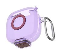 TPU Earphone Case Fit for Anker P31i with Safety Lock and Carabiner TPU Shockproof Cover Anti Drop Earbuds Accessories (Transparent Purple)