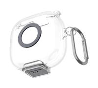 TPU Earphone Case Fit for Anker P31i with Safety Lock and Carabiner TPU Shockproof Cover Anti Drop Earbuds Accessories (Transparent)