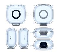 TPU Earphone Case Fit for Anker P31i with Safety Lock and Carabiner TPU Shockproof Cover Anti Drop Earbuds Accessories (Transparent Blue)