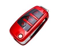 TPU Folding Key Case Bag Cover For A1 A3 A4 A5 A6 A7 Q3 Q5 S6 B6 B7 B8 C6 8P 8V 8L TT RS Car Shell Keychain Protector(Red)