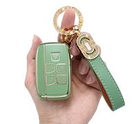 TPU Key Fob Case Cover Suitable for Range Rover Evoque Velar Sport Discovery Freelander2 LR4 Land Rover Sport and Jaguar XF XJ XE F-PACE F-TYPE Smart Key Fob, A(green), green