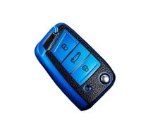 TPU Leather Shell Car Key Case Cover For SEAT For Ateca For Leon FR 2 For Ibiza(Blue)