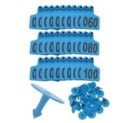 TPU Livestock Mark， Livestock Ear Tags with Serial Numbers Multiple Sizes Pack of 100(Blue 4 * 5cm,001-100)