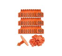 TPU Livestock Mark， Livestock Ear Tags with Serial Numbers Multiple Sizes Pack of 100(Orange 6 * 7.5cm,201-300)