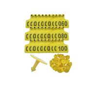 TPU Livestock Mark， Livestock Ear Tags with Serial Numbers Multiple Sizes Pack of 100(Yellow 7.5 * 10cm,301-400)