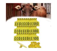 TPU Livestock Mark， Numbered Plastic Livestock Identification Ear Tags Pack of 100 Multiple Sizes(Yellow 4 * 5cm,401-500)