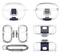 TPU Protective Case Compatible with Bose Ultra Open Earbuds with Switch Cover Design - Shockproof Storage Holder, Secure Charging Cover & Carabiner Clip (Transparent)