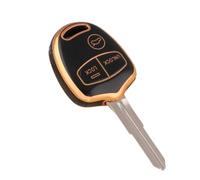 TPU Shell Fob For Mitsubishi For Lancer EX For Evolution For Grandis For Outlander For Triton For Pajero ASX 2/3 Buttons Car Key Case Cover(Black gold,3 button)