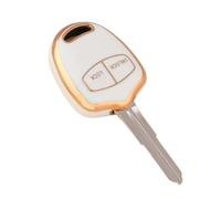 TPU Shell Fob For Mitsubishi For Lancer EX For Evolution For Grandis For Outlander For Triton For Pajero ASX 2/3 Buttons Car Key Case Cover(White gold,2 button)