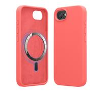 kwmobile TPU Silicone Case Compatible with Apple iPhone 17e / iPhone 16e - Case Magnetic Cover - Compatible with MagSafe - Neon Coral