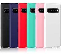 TPU Silicone Case for Samsung Galaxy S10 5G Cover 6 Pack Ultra Thin Soft Touch TPU Silicone Gel Phone Case Full Protection Case Shockproof Ultra Slim Cover,Black,White,Royal Blue,Red,Pink,Mint Green