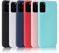 TPU Silicone Case for Samsung Galaxy S21 Ultra 5G Cover 6 Pack Thin Soft Touch TPU Gel Phone Case Full Protection Case Shockproof Ultra Slim Cover,Black,White,Royal Blue,Red,Pink,Mint Green
