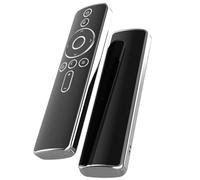 TPU Soft Protective Case Compatible with for xiaomi TV 4A Remote,Prevent Scratches with Drop Protection-Transparent with Silver Edge (Black)