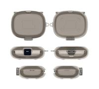 TPU Transparent Case Cover for JBL Endurance Peak 4 Shockproof Cover Waterproof Includes Locking Switches and Carabiner (Transparent Grey)