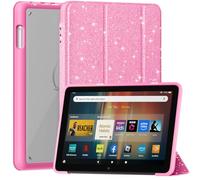 TPU Trifold Case for 8in Tablets, Not Fits iPad Onn 8 inch Tablets, Mansiruyi Slim Light Two Angle Case with Auto Sleep/Wake -Glitter Pink