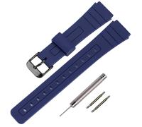 TPU Watch Strap Replacement for Casio F-91W/F-84/F-94/F-105/F-108/A-158watch bands for men and Women (Black Buckle/NavyBlue)