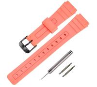 TPU Watch Strap Replacement for Casio F-91W/F-84/F-94/F-105/F-108/A-158watch bands for men and Women (Black Buckle/Orange)