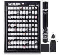 Tpudn 100 Books Scratch off Poster with Scratcher & Gift Tube, Book Lovers Gifts Posters, Classic Reads and Iconic Books Gift for Readers- Ideal for Anniversary, Valentines' Day Gifts, Christmas etc