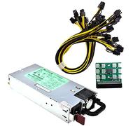 TPUOTI 1 Kit DPS-1200FB A 1200W PSU Power Supply+ Breakout Board + 12pcs 6pin-to-8pin Cables Mining BTC ETH Switching