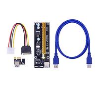TPUOTI 100PCS VER006S PCI-E 1X to 16X Riser Card Extender 60CM USB 3.0 Cable/SATA to 4Pin Power Cord for Video Graphics Card(1M)