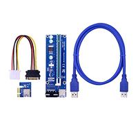 TPUOTI 100PCS VER006S PCI-E 1X to 16X Riser Card PCIE Extender 100CM 60CM 30CM USB 3.0 Cable SATA to 4Pin Power Cord for GPU(1M)