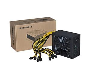 TPUOTI 4U Single 10X 6Pin PSU Mining Power Supply Source BTC ETH Bitcoin Miner 110V 240V 2000W 2400W 2600W ATX for 6 GPU Graphics Card(110-220V 2600W)