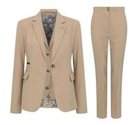 TPW-54 - Women's Cream 3 Piece Prince of Wales Check Suit