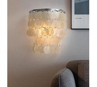 TPWEWRX Modern Seashells Wall Lamp Living Room Wall Sconce Lighting Fixtures Mini Satin Nickel Seashell Decor Wall Lights Bedroom Bedside Wall lamp Hallway Aisle Wall Light (A)